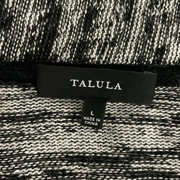 Talula Open Cardigan Sweater Marled Black Gray Size Large Angora Cashmere Blend - Picture 5 of 9
